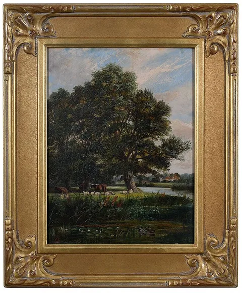 George Vicat Cole, Pastoral Landscape, oil on panel