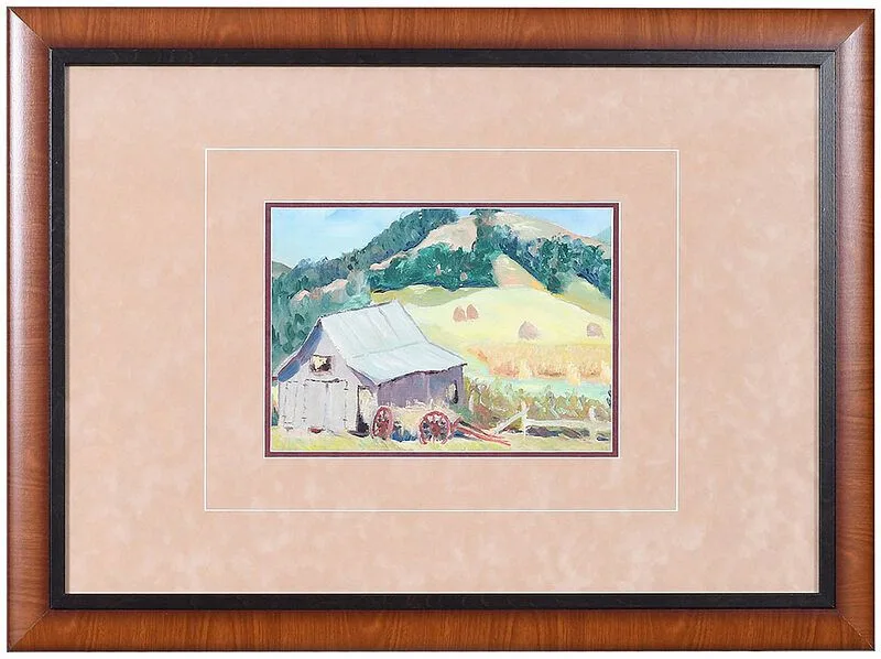 Barn and Hayfield by Howard Murry, oil on canvas, offered Oct 2020
