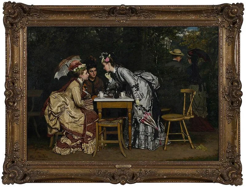 Evert-Jan Boks, The Latest Gossip, 1873, oil on panel