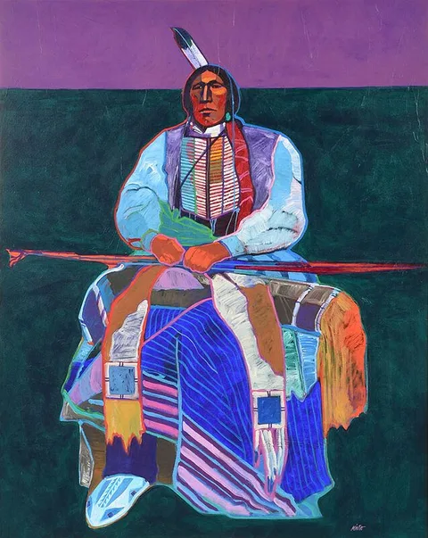 John Nieto, Plains Warrior, 1994, acrylic on canvas
