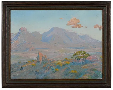 Carl Redin, Southwestern Landscape, oil on board