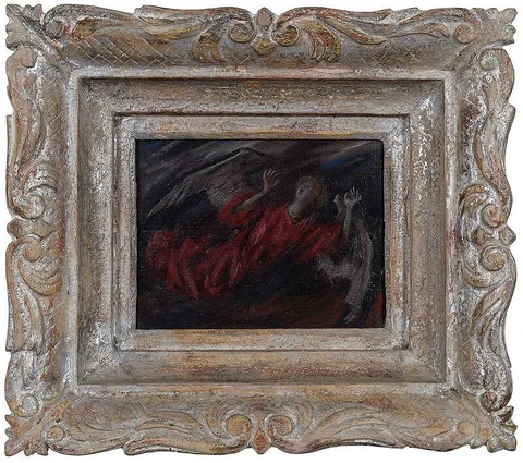 Carlos Lopez, Falling Angel, apparently, oil on canvas