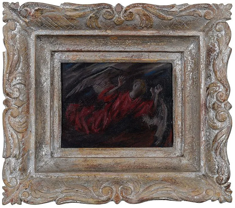 Falling Angel, apparently by Carlos Lopez, oil on canvas, sold Oct 2020