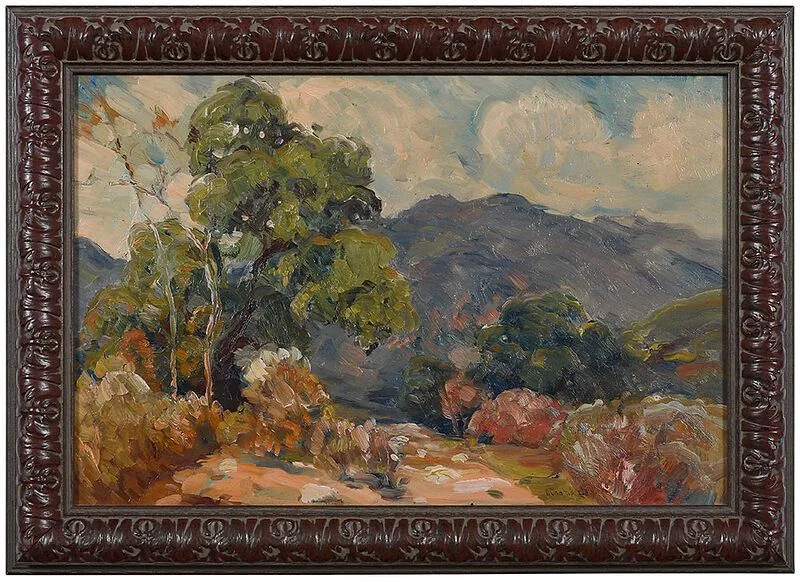 Norman S. Chamberlain, California Landscape, oil on paper mounted on panel