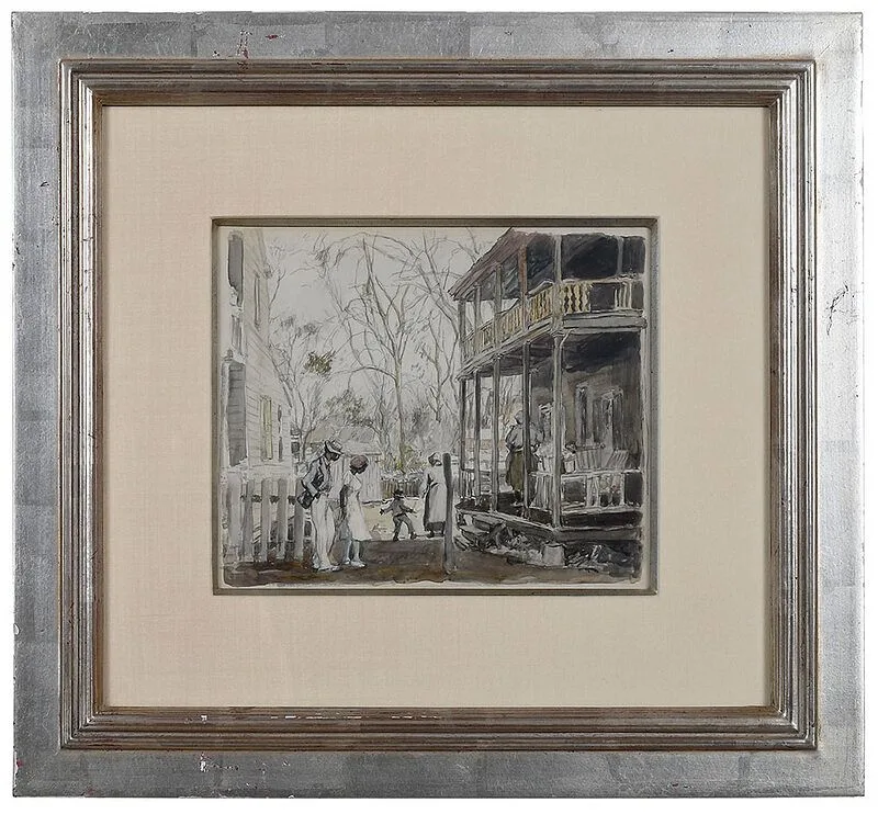 George Hand Wright, At the back porch, watercolor and graphite on paper
