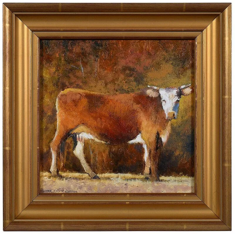 BrownÿCow by Mark Horton, 2012, oil on board, sold Oct 2020