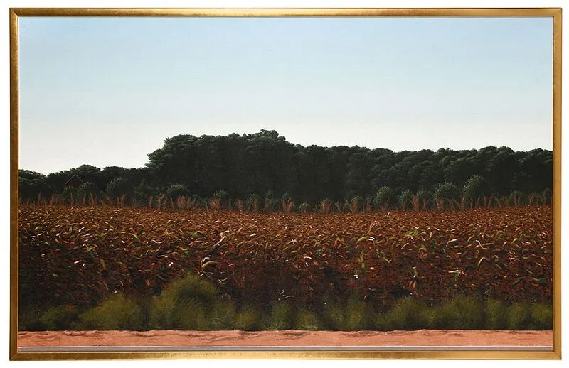 James Warwick Jones, Road and Tobacco Farm, acrylic on canvas