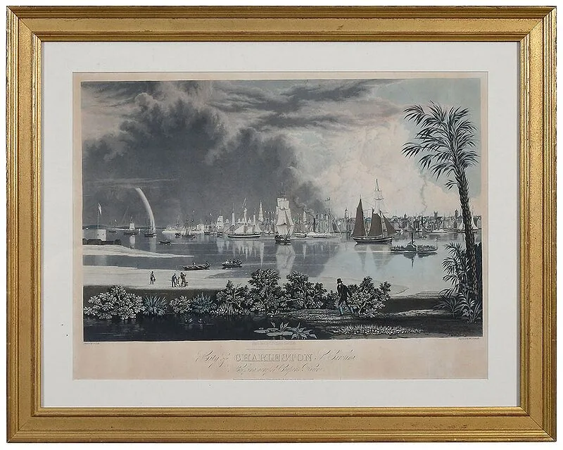 Engraver by William James Bennett, 1838, hand colored aquatint, sold Sep 2020