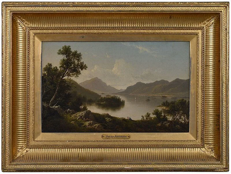 A Mountain Landscape by David Johnson, oil on canvas, sold Sep 2020