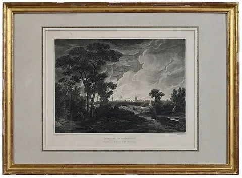 Joshua Shaw, Burning of Savannah, by John Hill, engraver, Picturesque Views of America, M. Carey & Son, Philadelphia, publisher, 1819-1821, aquatint