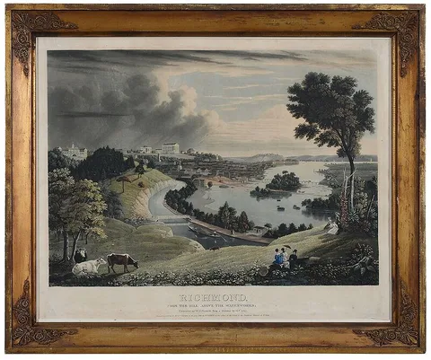 William James Bennett, Engraver, 1834, hand colored aquatint on wove paper
