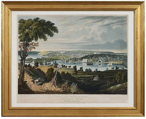 William James Bennett, Engraver, 1834, hand colored aquatint on wove paper
