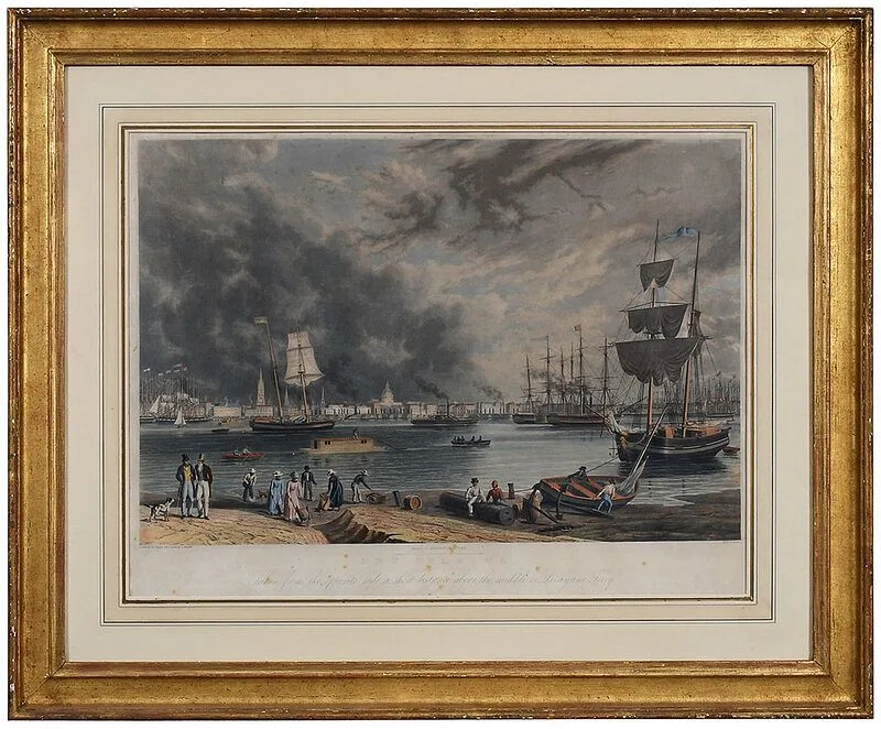 William James Bennett, Engraver, 1841, hand colored aquatint