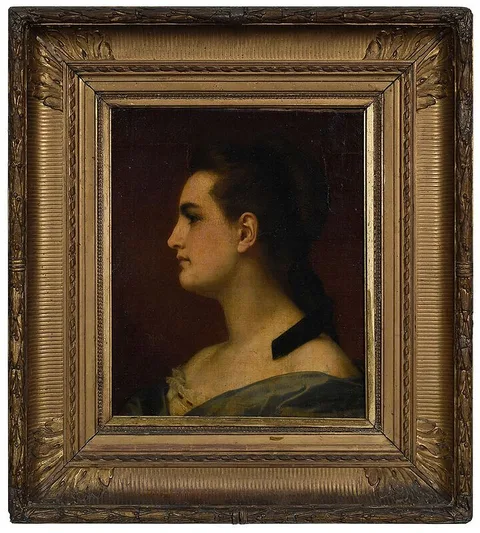 Hugues Merle, Woman with Black Ribbon, oil on canvas