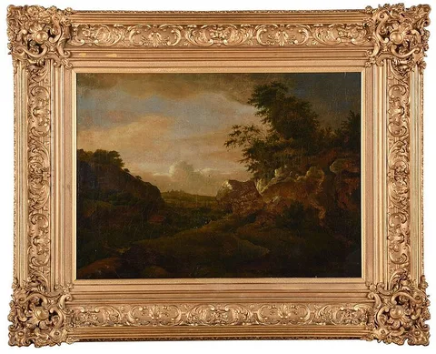 Jacob van Ruisdael, Hilly Valley with a View of the Castle of Bentheim, oil on canvas