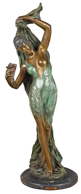 Giorgio Ceragioli, Flower Dancer, patinated bronze on a round marble base