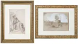 Arthur Bowen Davies, Two Sketches: Firemen Rescue on the Balcony