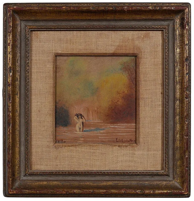 Louis Michel Eilshemius, Bather Drying her Hair, 1909, oil on paper