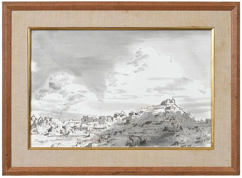 Capri by Van Day Truex, ink and ink wash on paper, sold Aug 2020