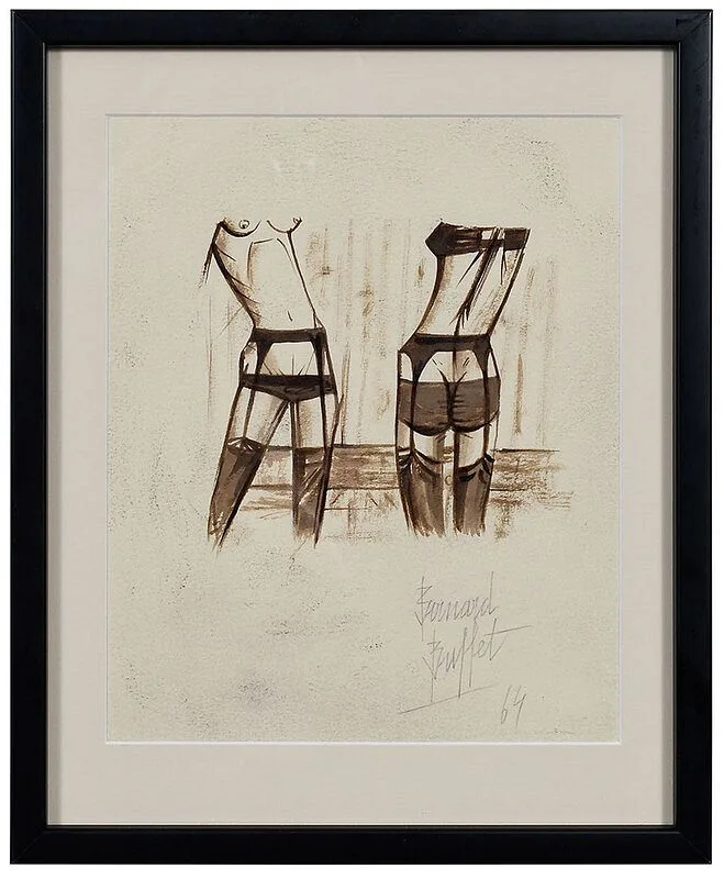 Untitled by Bernard Buffet, ink on B.F.K. Rives paper, sold Aug 2020