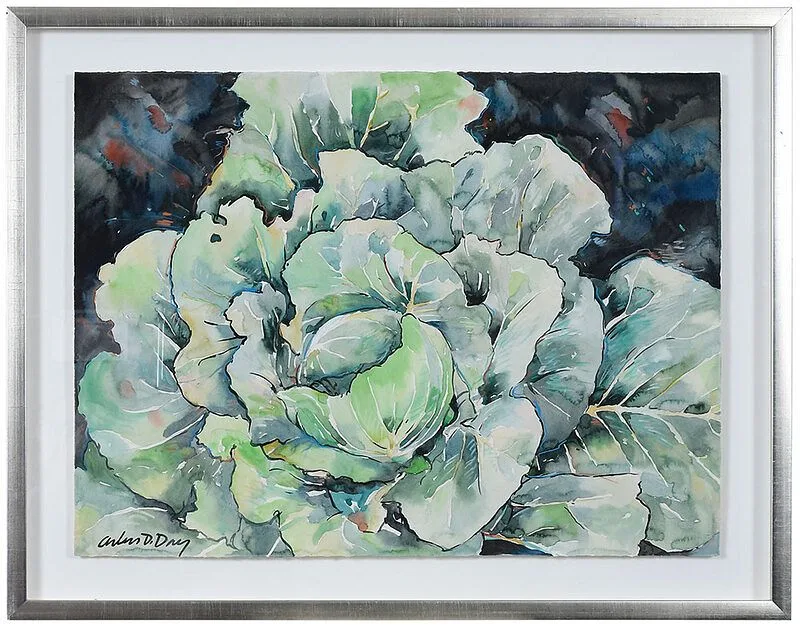 Cabbage by Arless Day, 1983, mixed media, sold Aug 2020