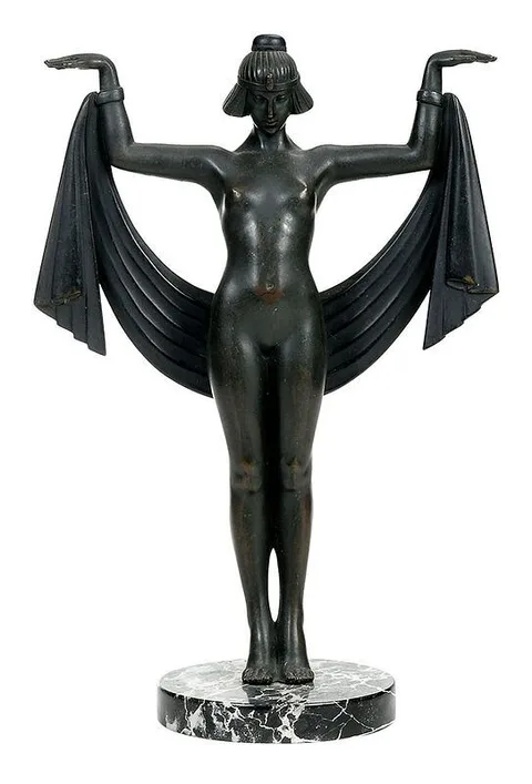 Fanny Rozet, Egyptian Dancer. signed "Fanny Rozet, patinated bronze