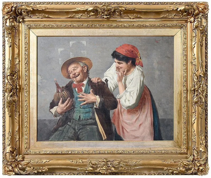 Jules Zermati, A Cheerful Heart, oil on canvas
