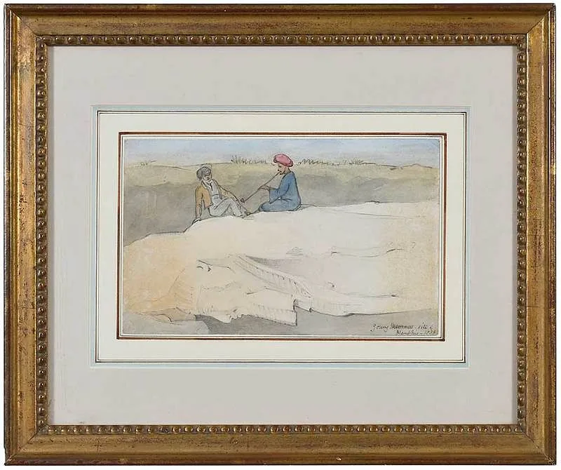 Charles William Day, Egypt, 1838, watercolor and pencil on paper