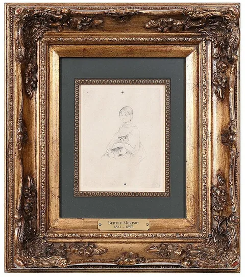 Berthe Morisot, Jeune Fille au Chat, 1889, drypoint etching