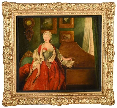 Nicolas de Largillière, Portrait of Marguerite de Seve, Wife of Barthélemy-Jean-Claude Pupil, oil on Masonite