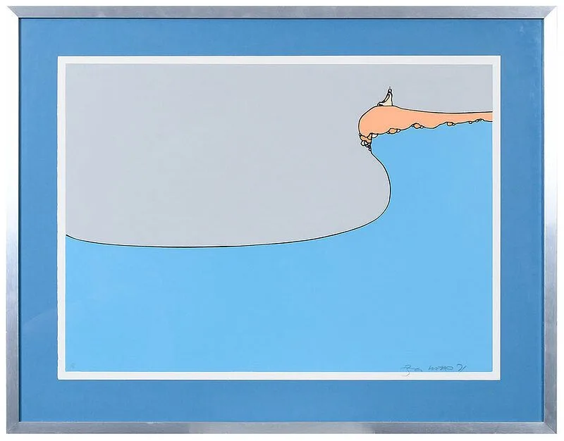 Man on the Hill by Peter Max, 1971, serigraph, sold Jul 2020