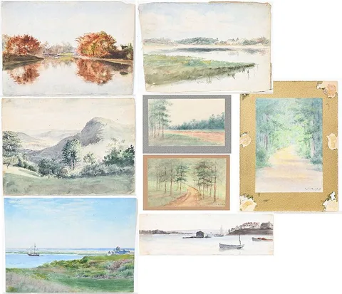 Louis Rowell, Three landscapes signed lower right "Louis Rowell, watercolor on paper