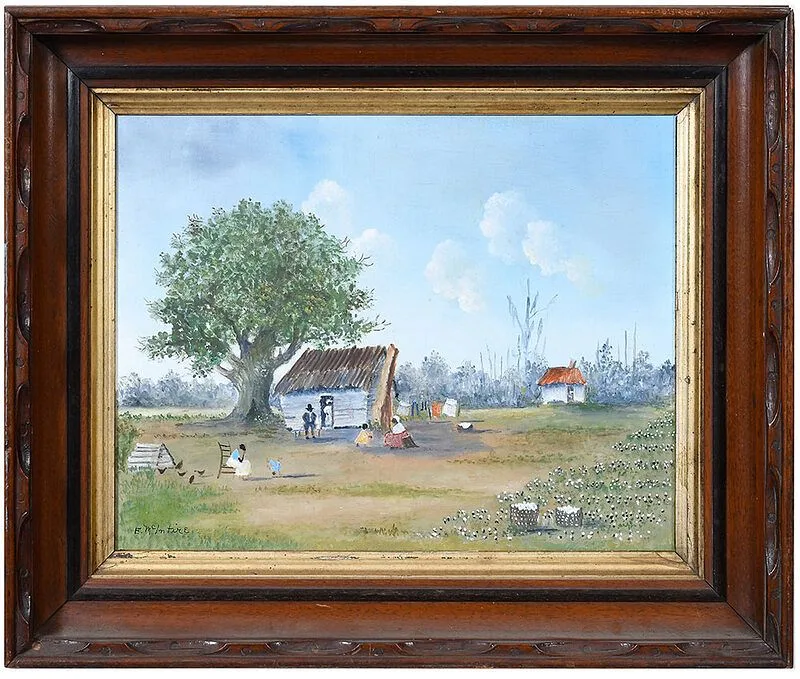 Emmie McIntire, Cabin scene, oil on board