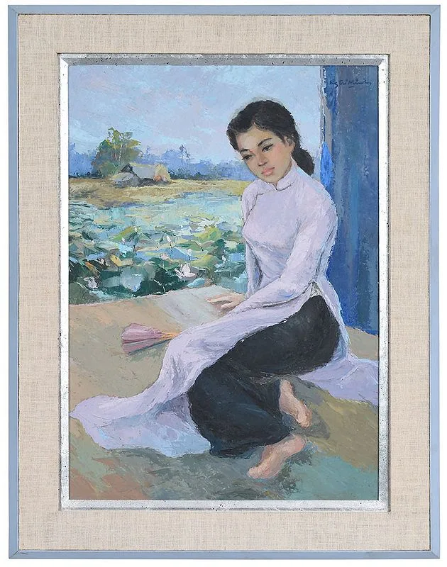 Nguyen Tri Minh, - Lotus Rose, 1958, oil on Masonite