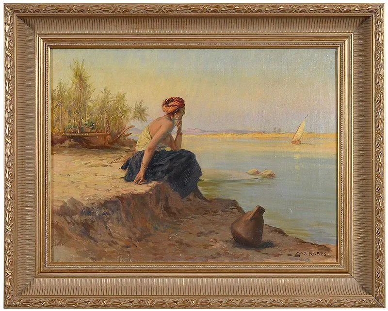 Max Frederich Rabes, Evening on the Nile (Abend am Nil (Assuan)), oil on canvas