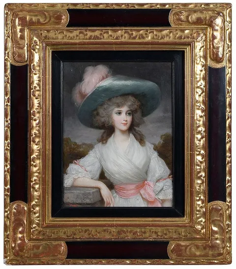 Lucius Rossi, Portrait of a young Beauty In a Garden, oil on panel