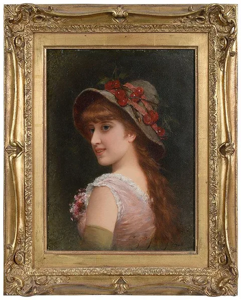 Émile Eisman-Semenowsky, Portrait of a Red Haired Beauty, oil on panel