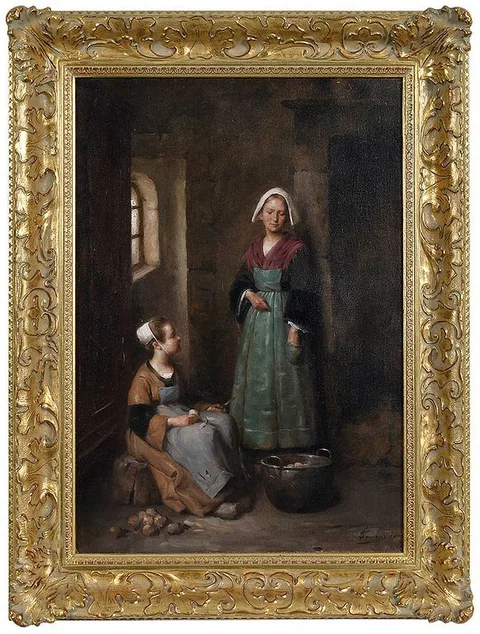 Henri Adrien Tanoux, Preparing The Meal, 1911, oil on canvas