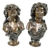 Auguste Clésinger, Two allegorical busts: Summer and Autumn