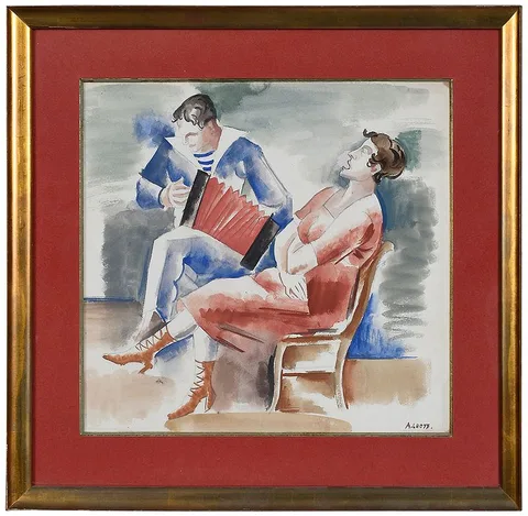 André Lhote, Les Musiciens, watercolor on paper