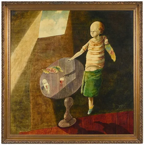 Benjamín Cañas, Icaro (Icarus), 1977, oil on panel
