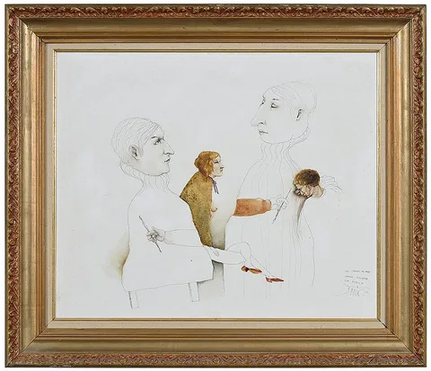 Benjamín Cañas, Imagenes De Mi Carnet De Viage - Imagene Do Meu Caderno De Viagem, Alemania˜(Images from the Diary of My Life, Germany), 1973, oil and ink on canvas laid on panel