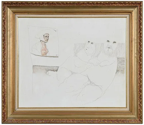 Benjamín Cañas, Imagenes De Mi Carnet De Viage - Imagene Do Meu Caderno De Viagem, Holanda (Images from the Diary of My Life, Holland), 1973, oil and ink on canvas laid on panel