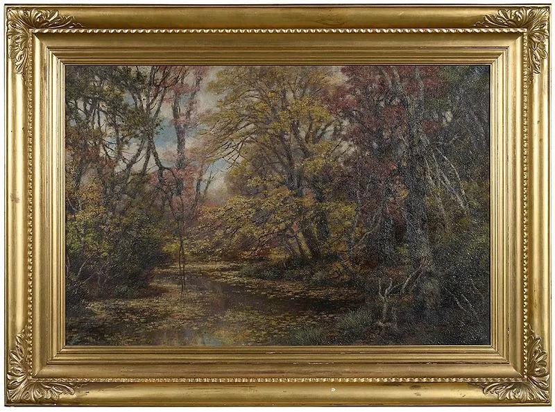 Summer Landscape by Robert Melvin Decker, oil on canvas, sold May 2020