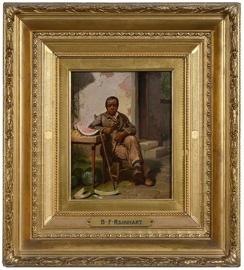 Hard Times by Benjamin Franklin Reinhart, 1876, oil on board, sold May 2020