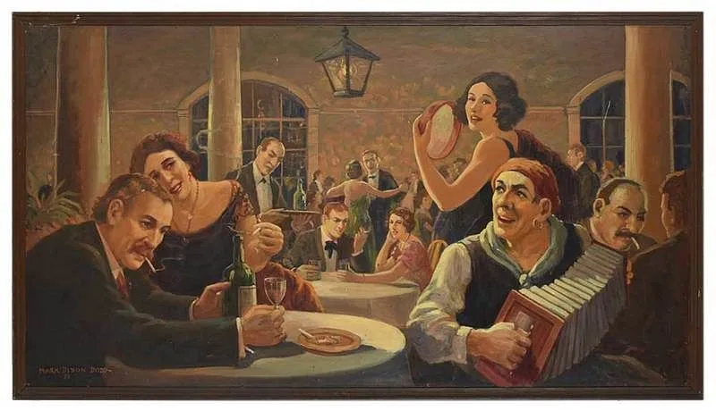 Mark Dixon Dodd, Cafe Life, 1933, oil on board