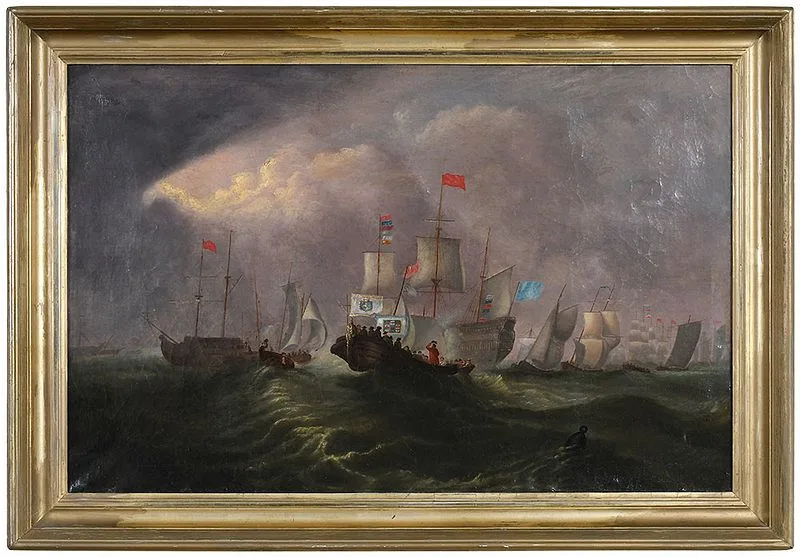 John Tudgay, The Royal Barge, oil on canvas