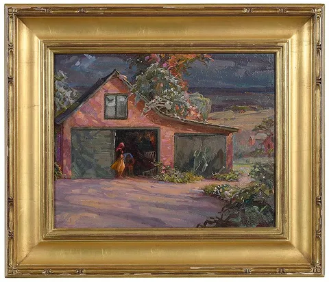 Gladys Nelson Smith, Frederick County Farmhands, oil on Masonite