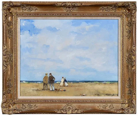 Frederick H. McDuff, Figures on a Beach, oil on canvas