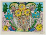 Minnie Evans, Untitled (Eyes, Faces and Flora)